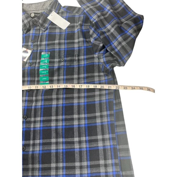Weatherproof‎ Plaid Button-Up Shirt Men's Large Bright Blue/Black New - Picture 10 of 11